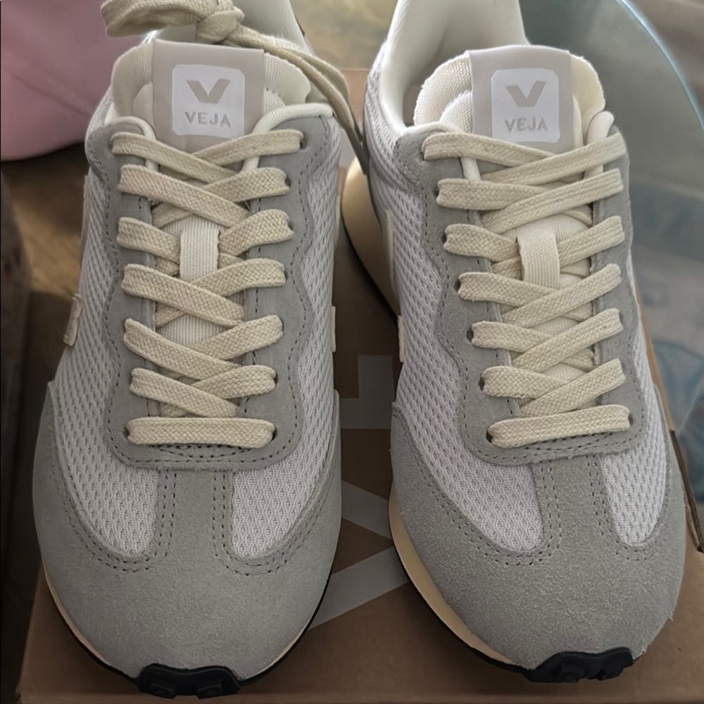 Veja Sneakers in Gray and Cream